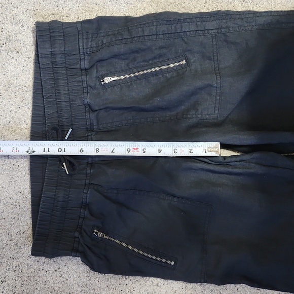 Athleta Cabo Linen Wide Leg Pant Pull On Drawstring Black Size 6 - Picture 6 of 12